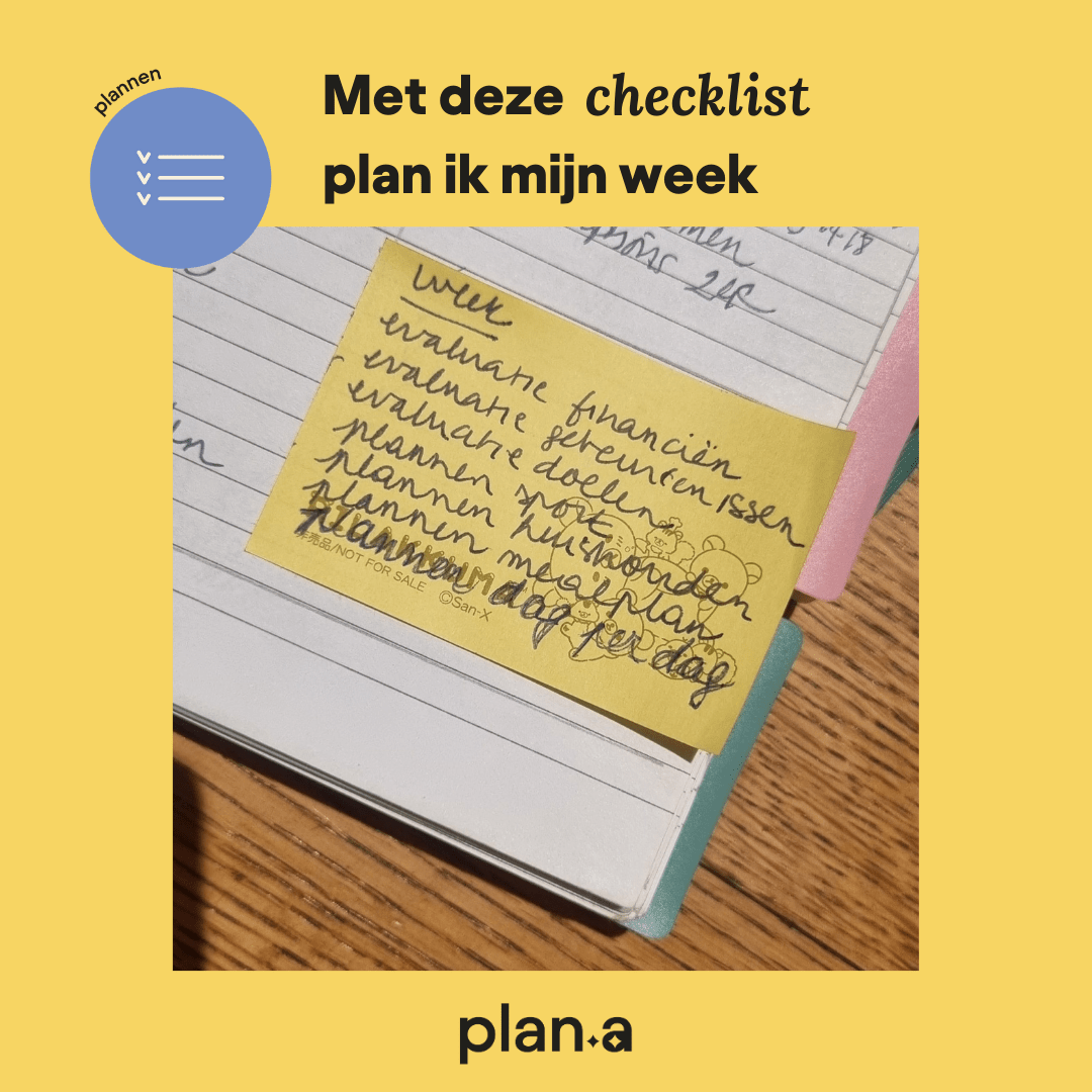 weekplanning plan a checklist