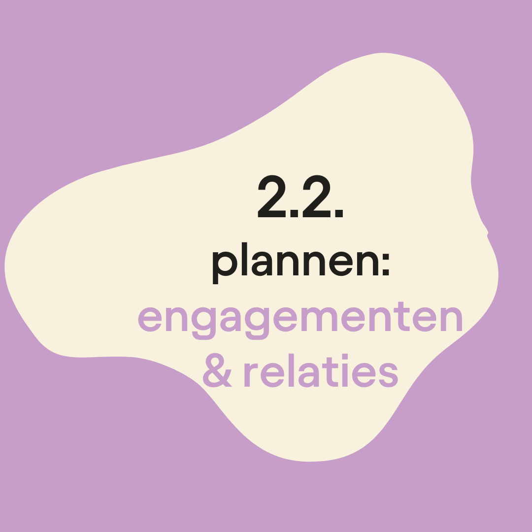 weekplanning plan a engagementen relaties